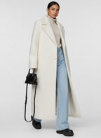 Kollyns - Women's Wool-Blend Long Overcoat with Shawl Collar