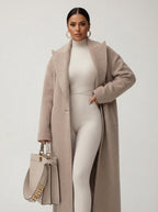 Kollyns - Women's Wool-Blend Long Overcoat with Shawl Collar