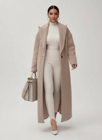 Kollyns - Women's Wool-Blend Long Overcoat with Shawl Collar