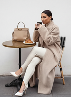 Kollyns - Women's Wool-Blend Long Overcoat with Shawl Collar