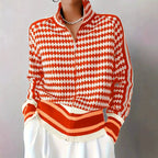 Kristen - Women's Houndstooth Zip-Front Cardigan 4