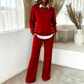 Larissa - Women's Gold Button Flared Matching Set 1