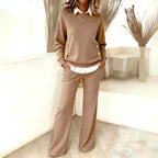 Larissa - Women's Gold Button Flared Matching Set 4