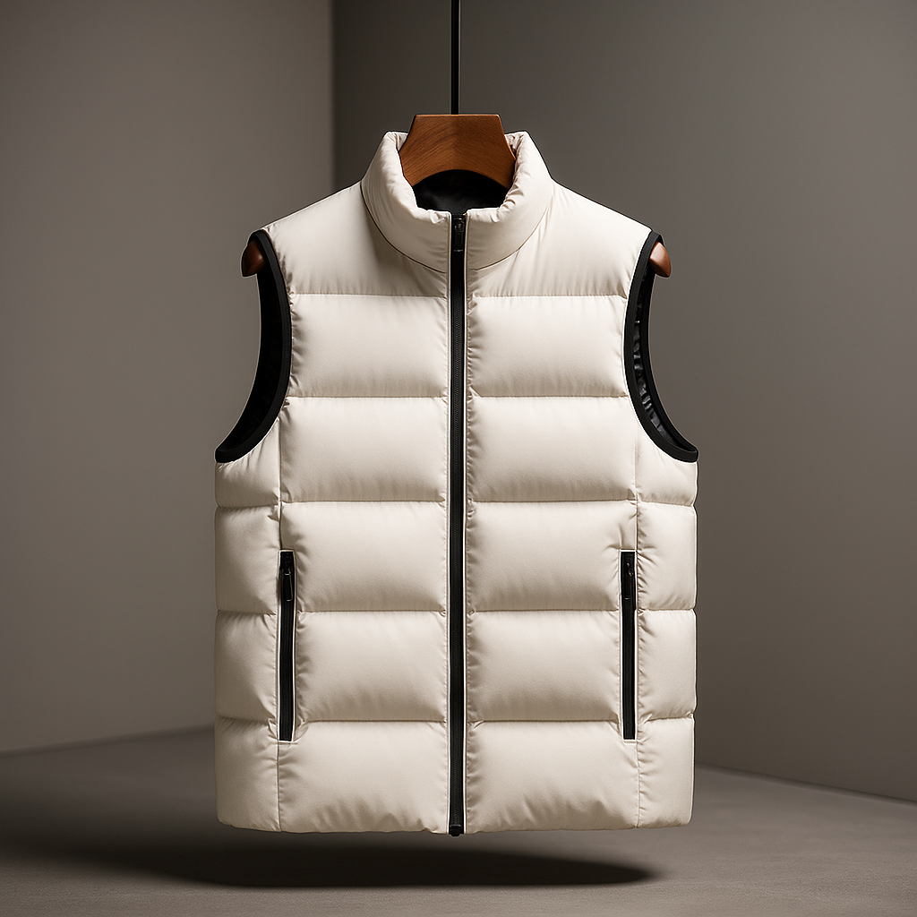 Lennox - Men's Quilted Puffer Vest with Zip Pockets