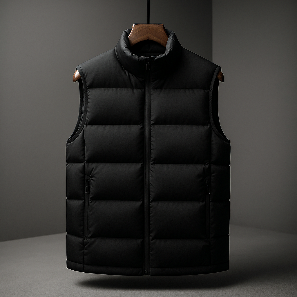 Lennox - Men's Quilted Puffer Vest with Zip Pockets