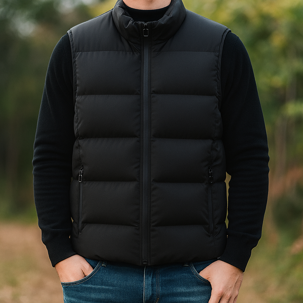 Lennox - Men's Quilted Puffer Vest with Zip Pockets