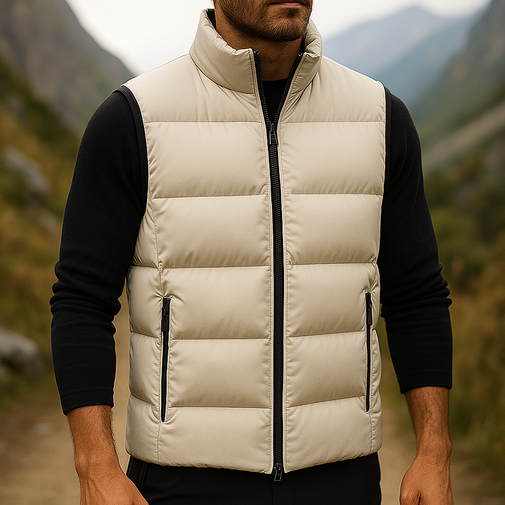 Lennox - Men's Quilted Puffer Vest with Zip Pockets