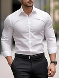 Lennox - Men's Tailored Button-Front Dress Shirt with Rolled Cuffs