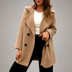 Liv - Women's Notched-Lapel Mid-Length Coat 1