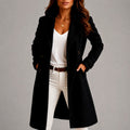 Livia - Women's Wide-Lapel Longline Button Coat 1