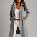 Livia - Women's Wide-Lapel Longline Button Coat 2