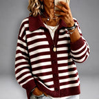 Luca - Women's Striped Long Sleeve Cardigan Sweater 2