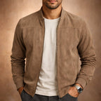 Lyndon - Men's Suede Zip Bomber Jacket