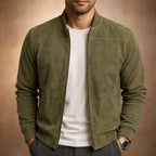 Lyndon - Men's Suede Zip Bomber Jacket