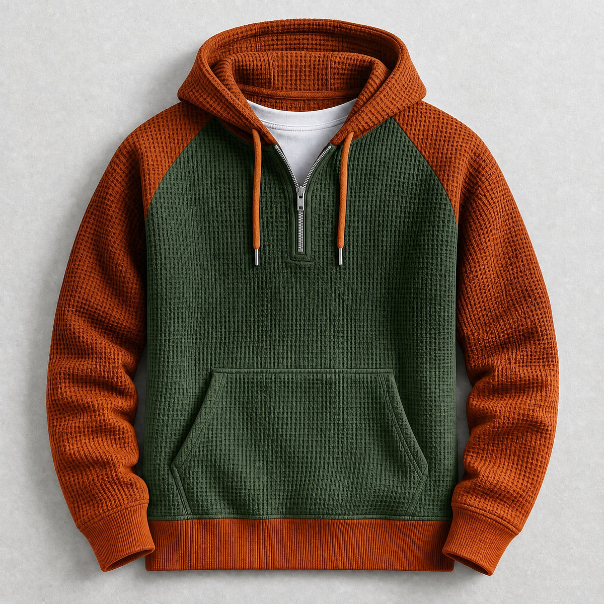 Marc - Men's Waffle-Knit Half-Zip Hoodie