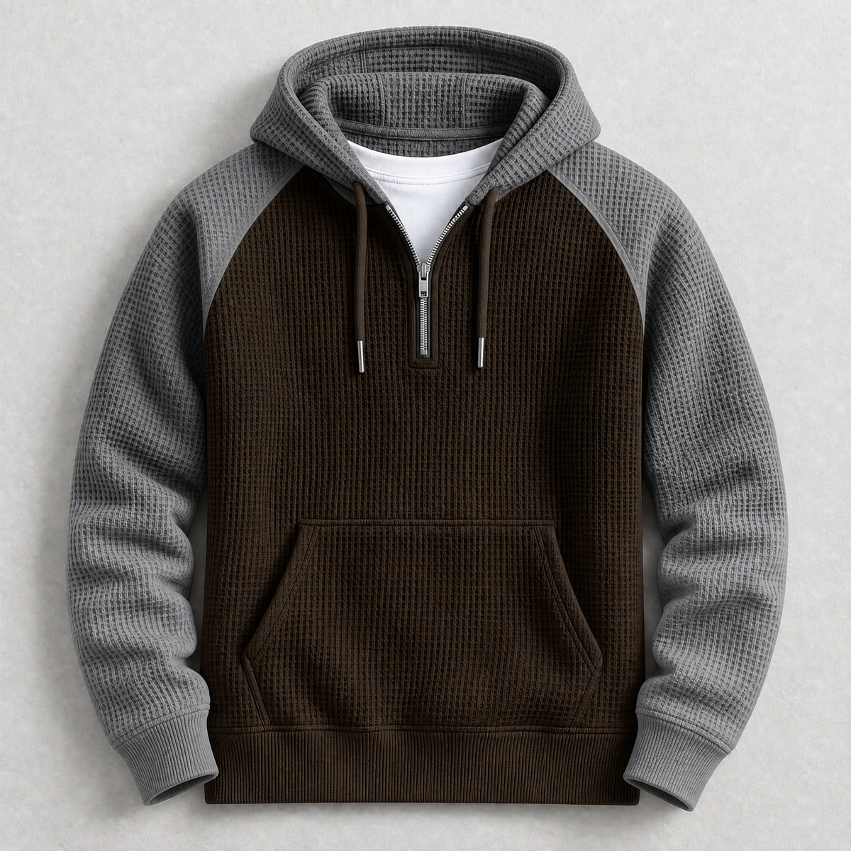 Marc - Men's Waffle-Knit Half-Zip Hoodie