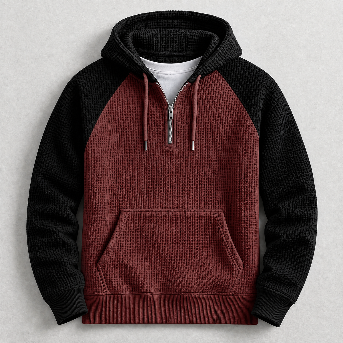 Marc - Men's Waffle-Knit Half-Zip Hoodie