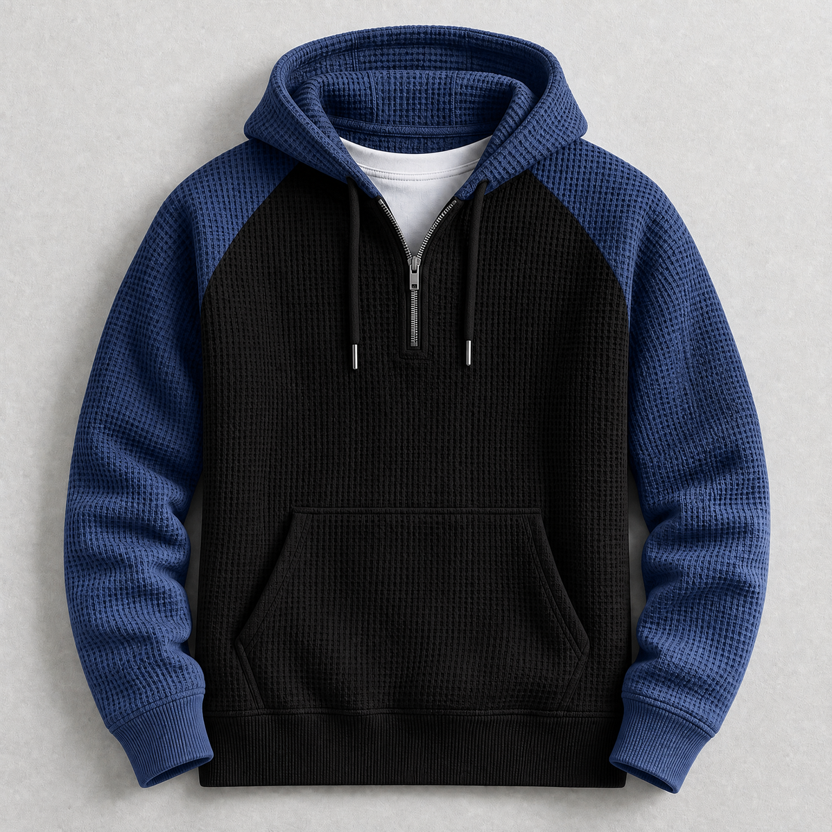 Marc - Men's Waffle-Knit Half-Zip Hoodie