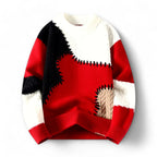 Marceau - Men's Color-Block Crewneck Sweater with Contrast Stitching