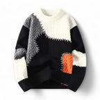 Marceau - Men's Color-Block Crewneck Sweater with Contrast Stitching