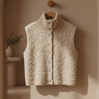 Marcela - Women's Plush Faux-Shearling High-Collar Vest