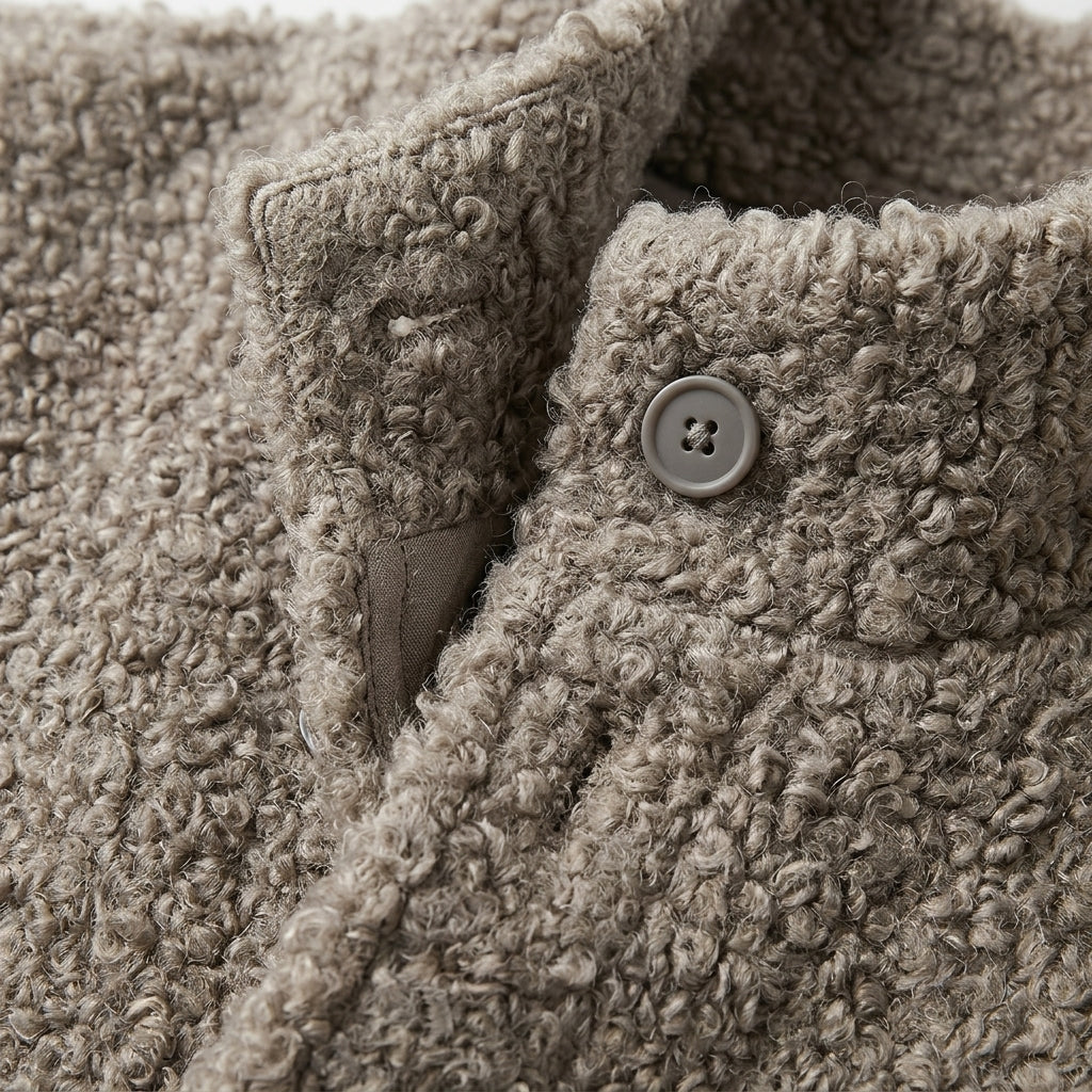 Marcela - Women's Plush Faux-Shearling High-Collar Vest