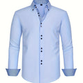 Marcello - Men's Button-Front Shirt with Contrasting Cuff Detail