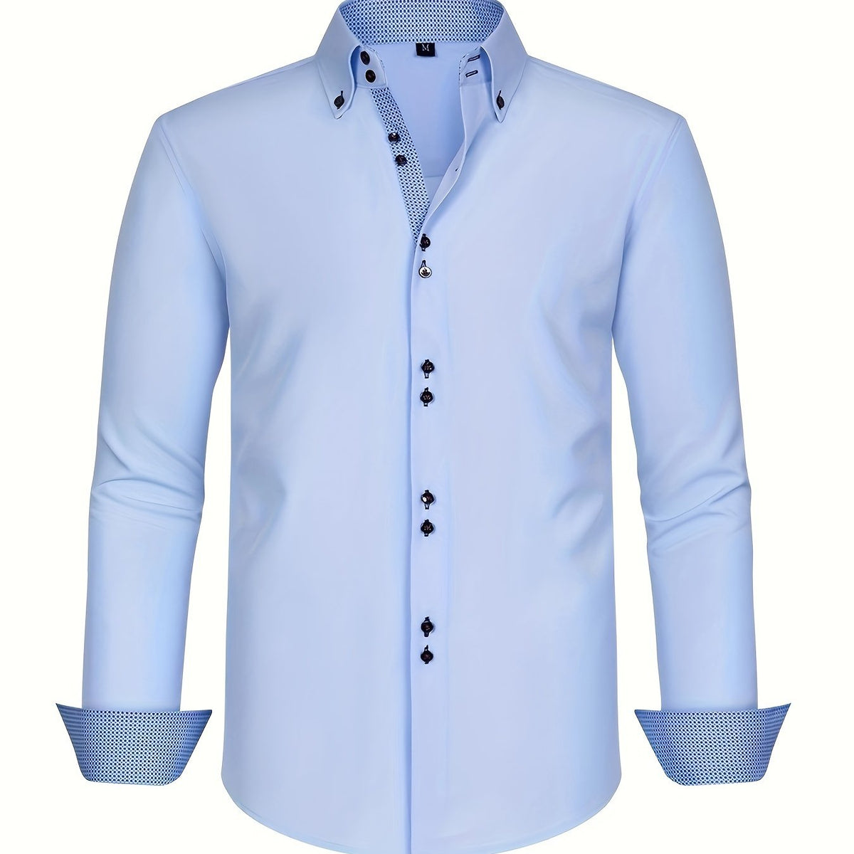 Marcello - Men's Button-Front Shirt with Contrasting Cuff Detail