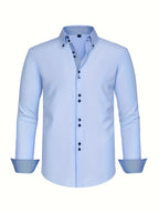 Marcello - Men's Button-Front Shirt with Contrasting Cuff Detail