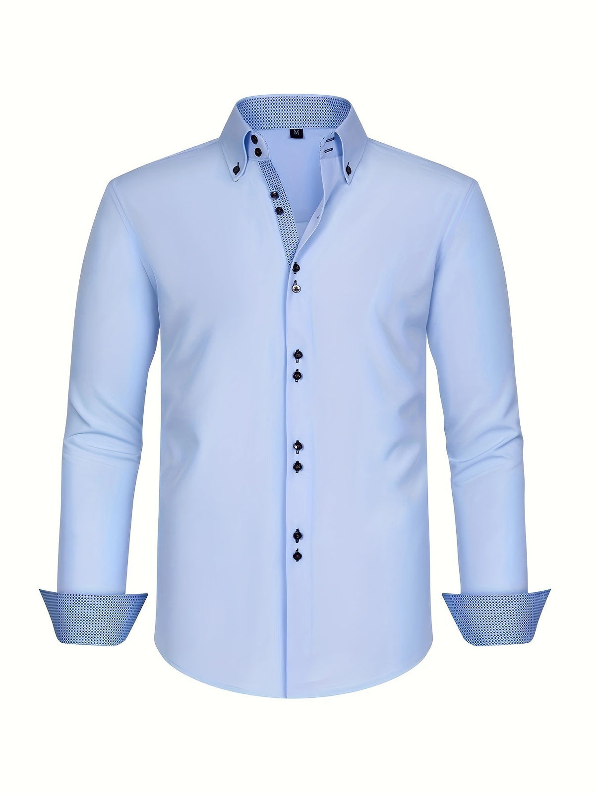 Marcello - Men's Button-Front Shirt with Contrasting Cuff Detail