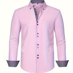 Marcello - Men's Button-Front Shirt with Contrasting Cuff Detail