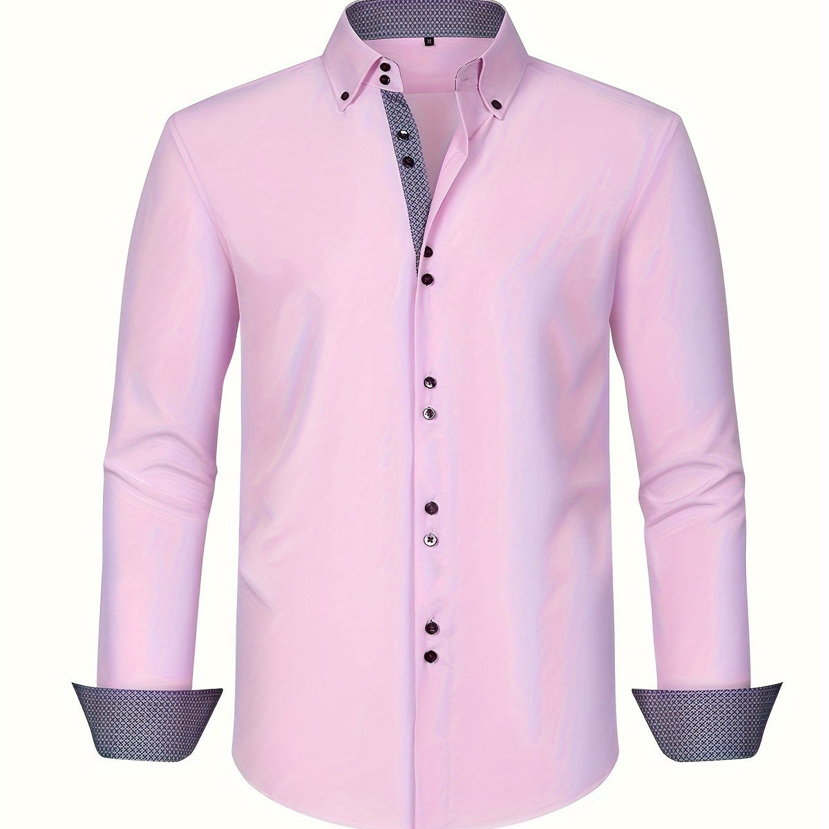 Marcello - Men's Button-Front Shirt with Contrasting Cuff Detail