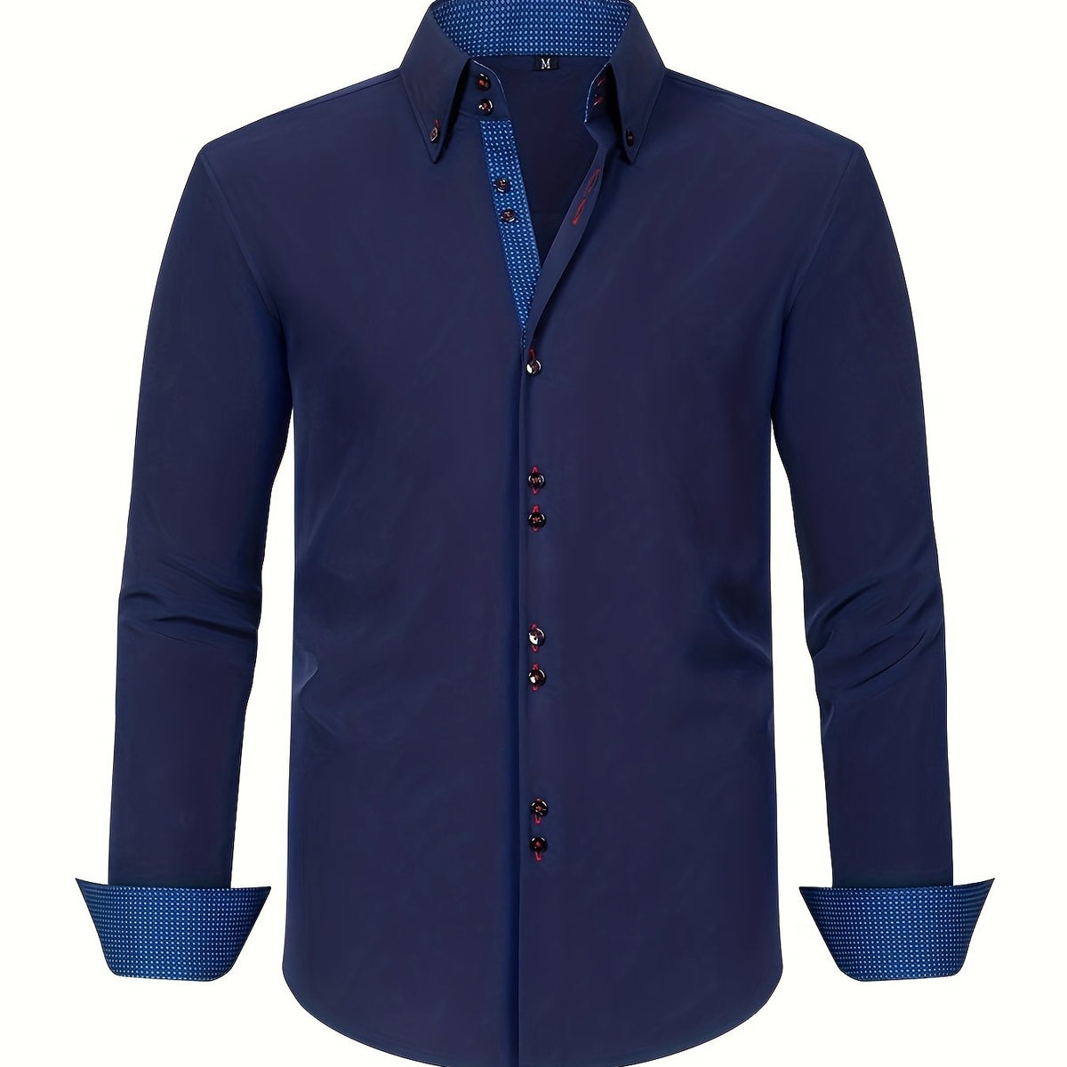 Marcello - Men's Button-Front Shirt with Contrasting Cuff Detail