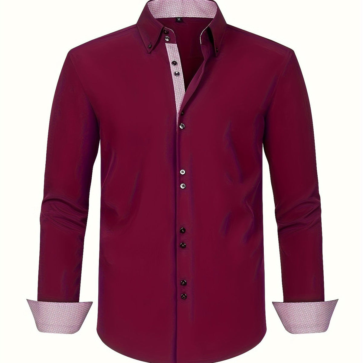 Marcello - Men's Button-Front Shirt with Contrasting Cuff Detail