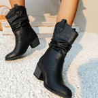 Margery - Women's Slouch Ankle Boots with Block Heel