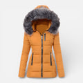 Margot - Women's Quilted Puffer Jacket with Faux Fur Hood