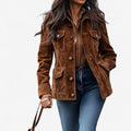 Mary - Women's Suede Button-Front Jacket