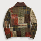 Maxwell - Men's Patchwork Cable-Knit Cardigan with Shawl Collar