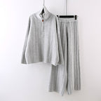 Millie - Women's Knit Sweater & Wide-Leg Pants Matching Set 2