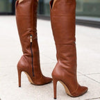 Nataly - Women's Pointed-Toe Knee-High Boots with Stiletto Heel