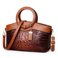 Ophelia - Women's Embossed Crocodile Texture Tote with Dual Handles