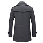 Parker - Men's Notch Lapel Wool Coat with Zip Liner