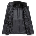 Parker - Men's Notch Lapel Wool Coat with Zip Liner