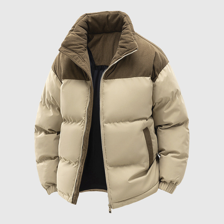 Patrick - Men's Corduroy Panel Quilted Puffer Jacket