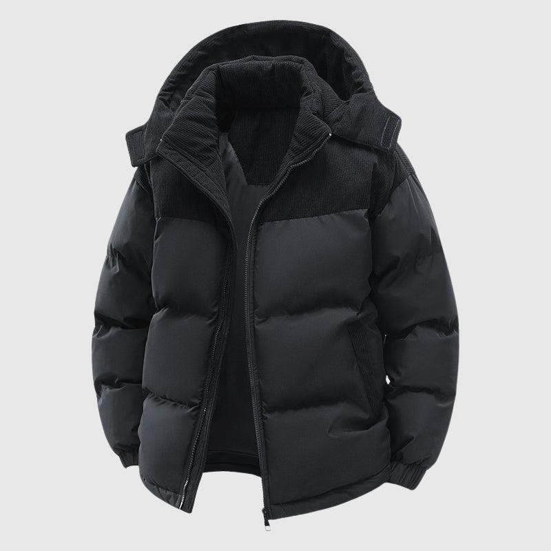 Patrick - Men's Corduroy Panel Quilted Puffer Jacket
