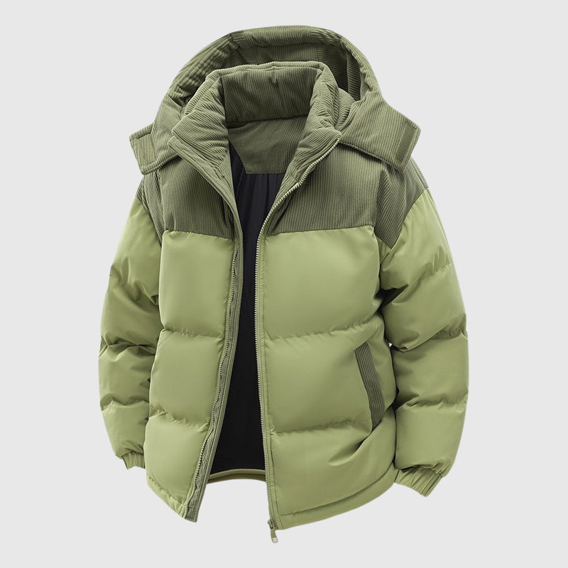 Patrick - Men's Corduroy Panel Quilted Puffer Jacket