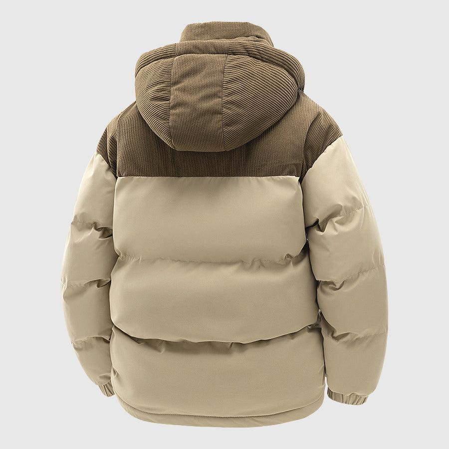 Patrick - Men's Corduroy Panel Quilted Puffer Jacket