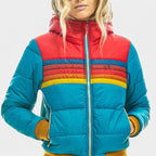 Penelope - Women's Striped Quilted Puffer Jacket