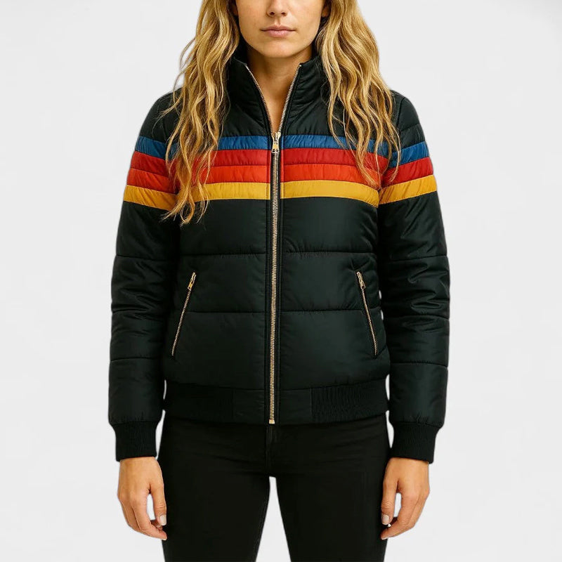 Penelope - Women's Striped Quilted Puffer Jacket