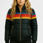 Penelope - Women's Striped Quilted Puffer Jacket